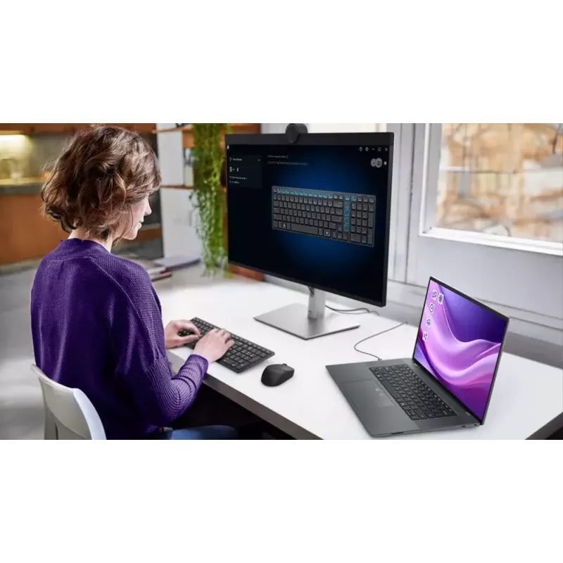 DELL KM555 Vaikne klaviatuur ja hiir komplektis Universaalne RF juhtmevaba + Bluetooth QWERTY US International Must