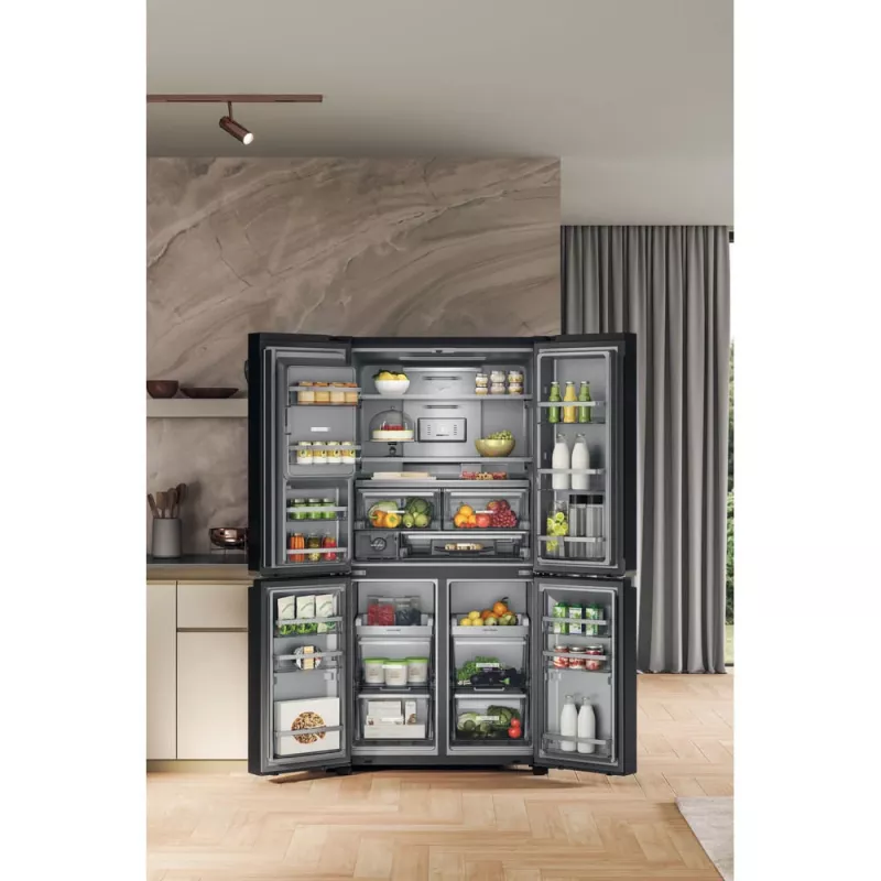 Whirlpool WQ9I FO2BX EF külg-külje kõrval külmik Eraldiseisev 592 L Must