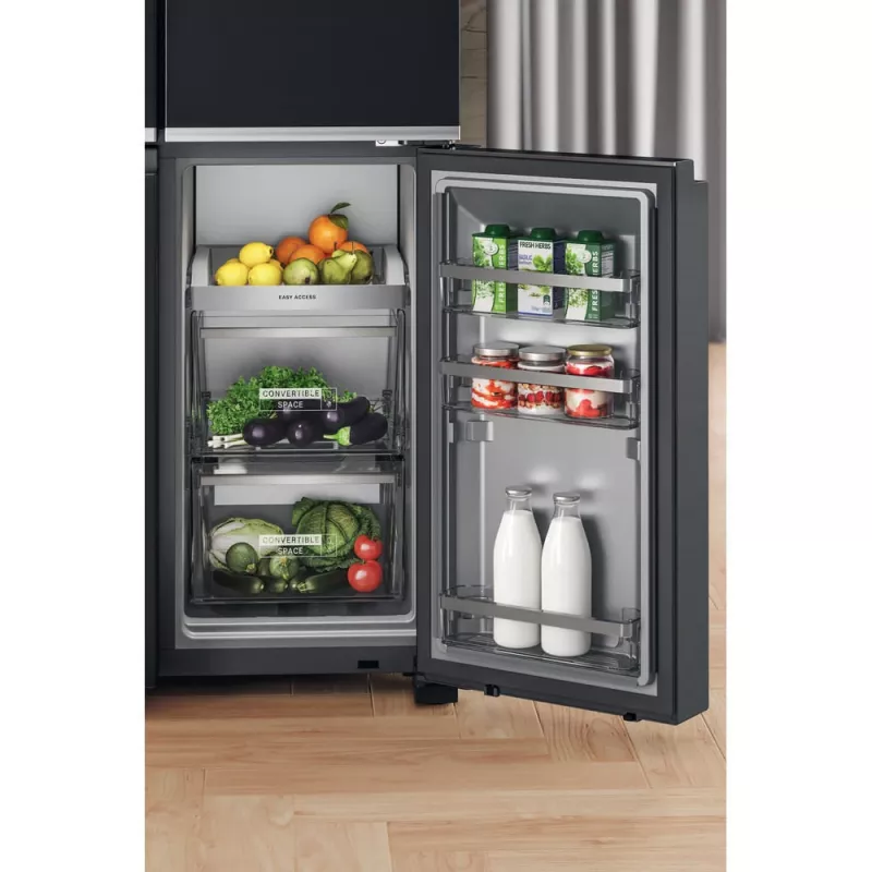 Whirlpool WQ9I FO2BX EF külg-külje kõrval külmik Eraldiseisev 592 L Must