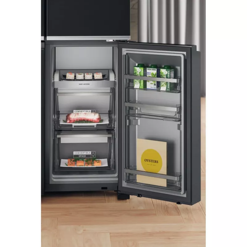Whirlpool WQ9I FO2BX EF külg-külje kõrval külmik Eraldiseisev 592 L Must