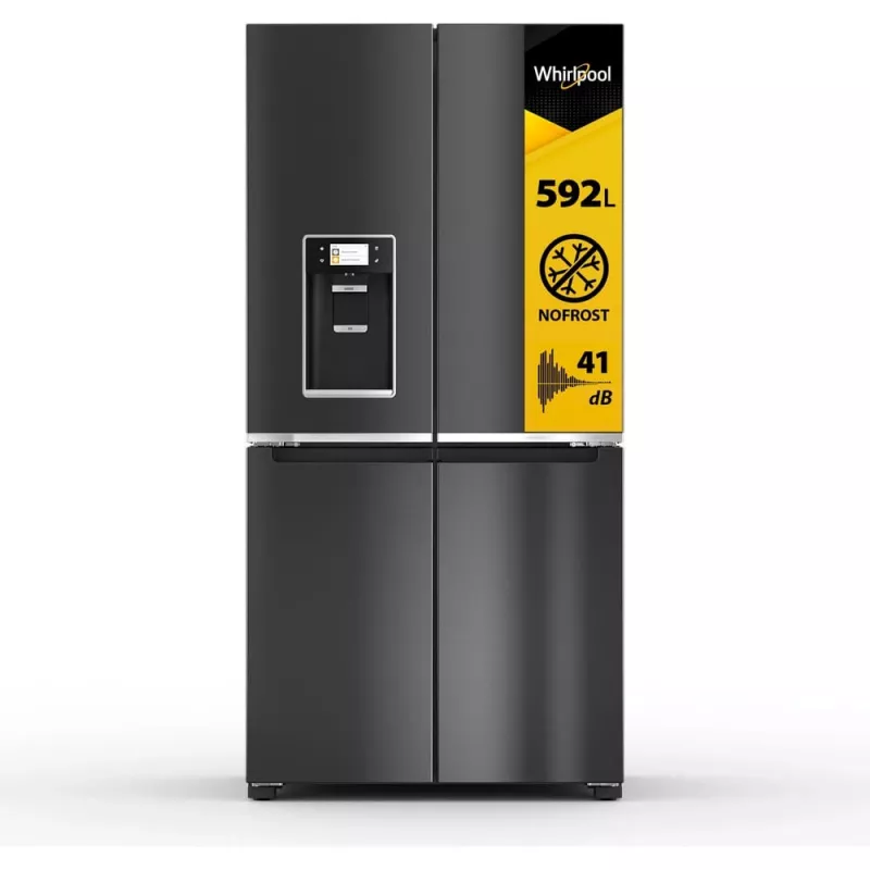 Whirlpool WQ9I FO2BX EF külg-külje kõrval külmik Eraldiseisev 592 L Must