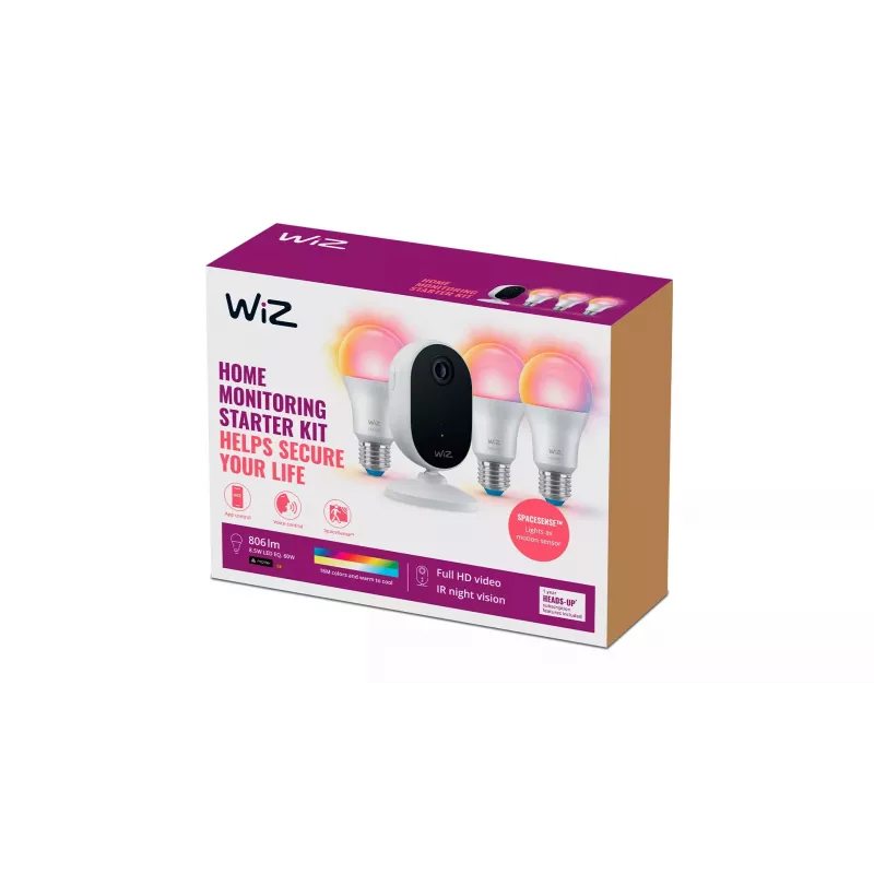 WiZ Home monitoring starter kit, Smart lighting kit, Wi-Fi/Bluetooth, Valge, Wi-Fi 4 (802.11n), 802.11b, 802.11g, WPA2, WPA3, LED