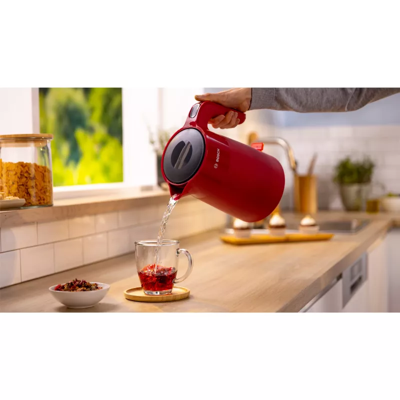 Bosch TWK2M164 elektriline veekeetja 1,7 L 2400 W Must, Hall, Punane