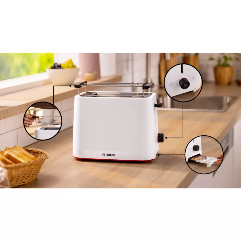 Bosch TAT3M121 röster 4 viilule 950 W Valge