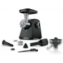 Hakklihamasin Bosch MFWS430B — 1900 W, 2 kiirust, 2,5 kg/min, must/hõbedane, 4,3 kg