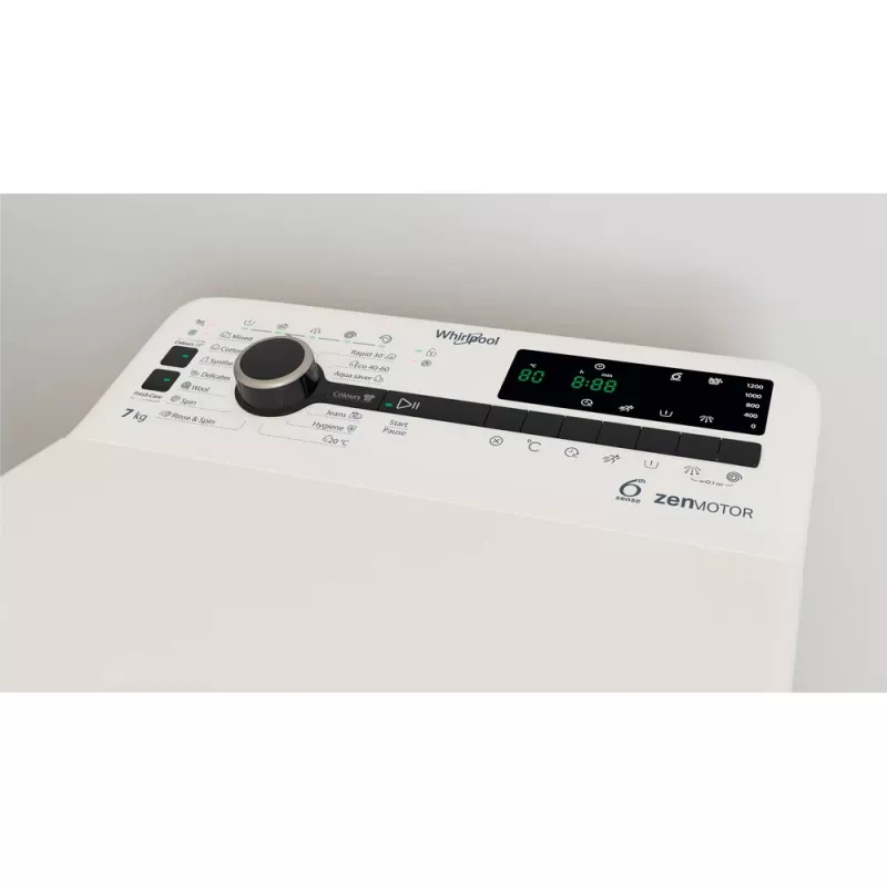 Whirlpool TDLRB 7232BS EU pesumasin pealtlaetav 7 kg 1151 RPM Valge