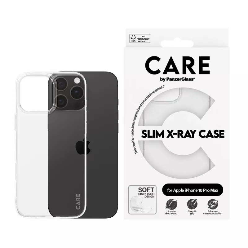PanzerGlass CARE™ by ® X-Ray ümbris iPhone 16 Pro Max, Ümbris, Apple, Apple - iPhone 16 Pro Max, Läbipaistev