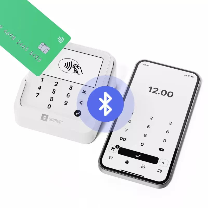 SumUp Solo Lite & Charging Station nutikardilugeja Aku Valge