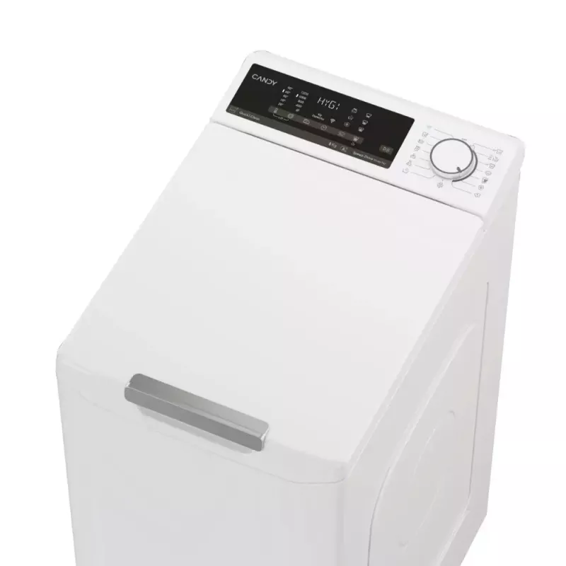 Pesumasin pealtlaetav CANDY TCA284TM5-S — 8 kg, 1200 p/min, A energiaklass, 410×600×860 mm, valge