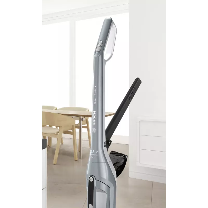 Kepiga tolmuimeja Bosch BCH3P210 2-ühes, kuivpuhastus, 0,4 L tolmumahuti, juhtmeta + vooluvõrk, hall/must, 3 kg