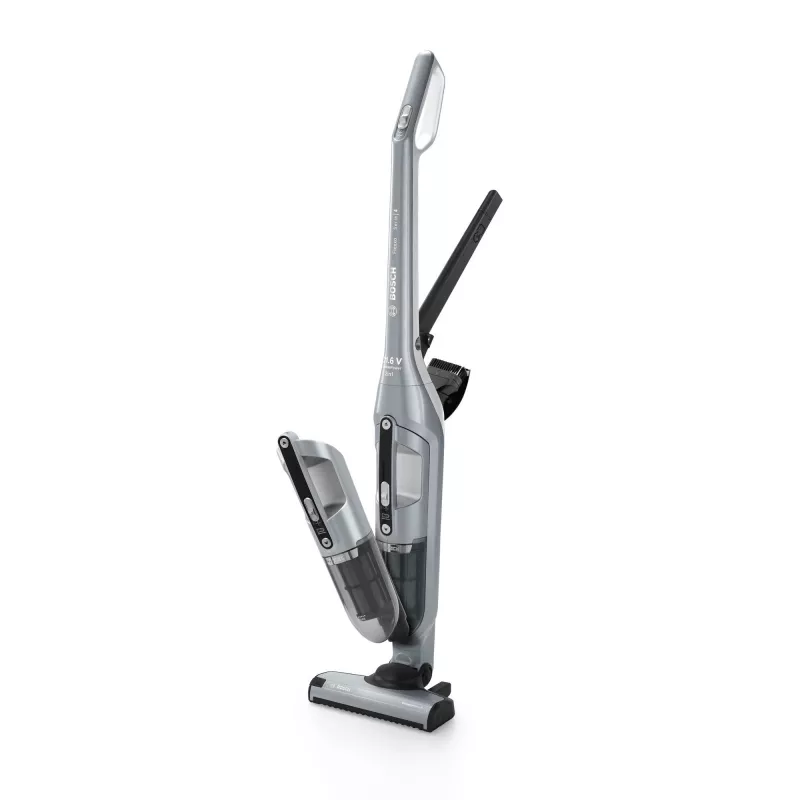 Kepiga tolmuimeja Bosch BCH3P210 2-ühes, kuivpuhastus, 0,4 L tolmumahuti, juhtmeta + vooluvõrk, hall/must, 3 kg