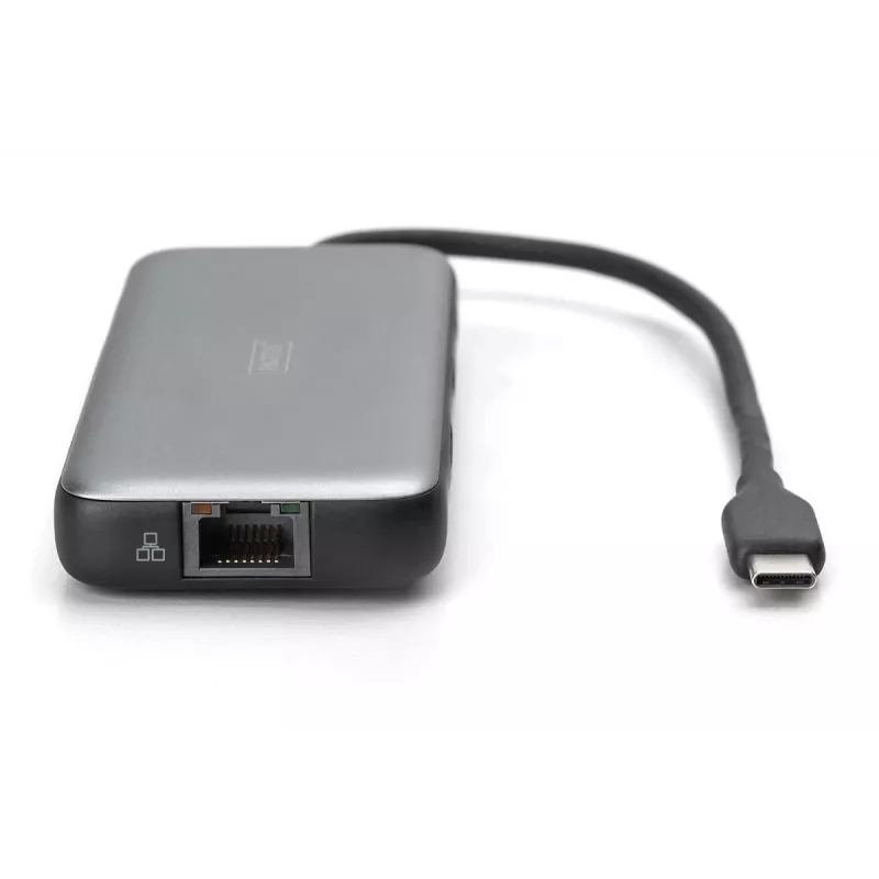 DIGITUS USB-C dokkimisjaam, 7 porti - HDMI / 2x USB-A 3.2 Gen 2 / GbE / SD / MicroSD - 100W USB Power Delivery