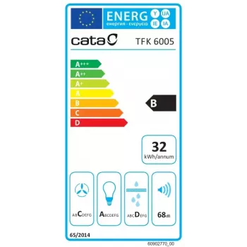 Sisseehitatav teleskoopne õhupuhasti CATA TFK 6005 X, roostevaba teras, 60 cm, 390 m³/h, mehaaniline, energiaklass B, CSLED