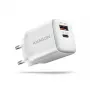 Mobiilseadme laadija Axagon ACU-PQ20W universaalne valge