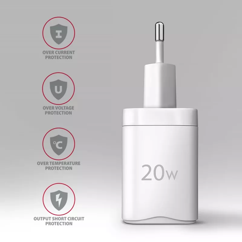 Mobiilseadme laadija Axagon ACU-PQ20W universaalne valge