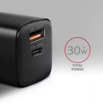 Axagon ACU-PQ30 PD3.0 & QC4+ 2xVÄLJUNDIT seinadapter 30W
