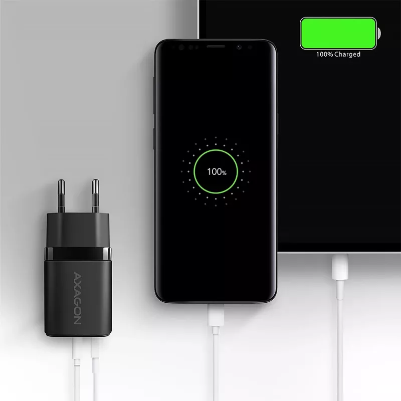 Axagon ACU-PQ30 PD3.0 & QC4+ 2xVÄLJUNDIT seinadapter 30W