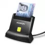 Axagoni universaalne lauapealne USB-kontaktiga nuti-/ID-kaardilugeja pika USB-A-kaabliga. Sobib eObanka rakendusele. nutikaardilugeja Sise USB 2.0 Must