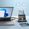 Axagoni universaalne lauapealne USB-kontaktiga nuti-/ID-kaardilugeja pika USB-A-kaabliga. Sobib eObanka rakendusele. nutikaardilugeja Sise USB 2.0 Must