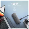 Axagon HMC-8HLSA, USB 5Gbps jaotur, 3x USB-A, HDMI 4k/60Hz, RJ-45, SD/microSD, heli, PD 100W