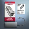 Axagon HMC-8HLSA, USB 5Gbps jaotur, 3x USB-A, HDMI 4k/60Hz, RJ-45, SD/microSD, heli, PD 100W
