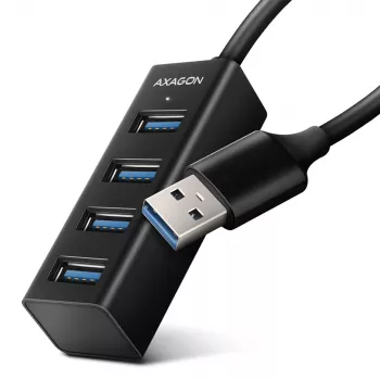 Axagon HUE-M1A 4x USB 3.2 Gen 1 MINI jaotur, metall, 20 cm USB-A kaabel