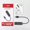 Axagon HUE-M1A 4x USB 3.2 Gen 1 MINI jaotur, metall, 20 cm USB-A kaabel