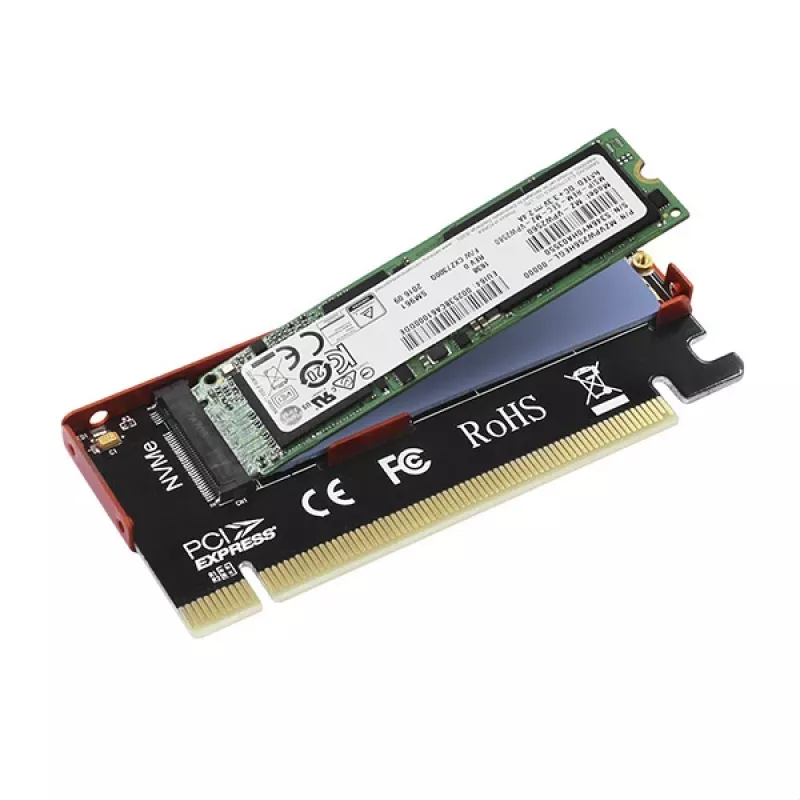 Axagon PCEM2-S PCIe x16 - M.2 NVMe M-võtme pesa adapter, passiivse alumiiniumist jahutusradiaatoriga