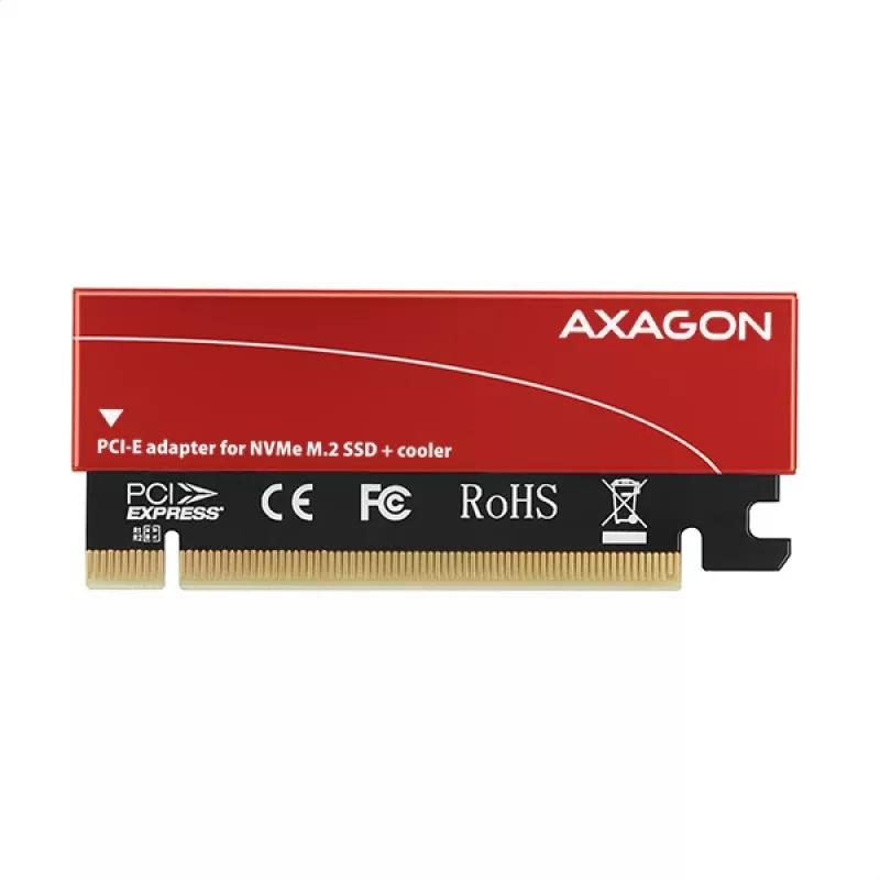 Axagon PCEM2-S PCIe x16 - M.2 NVMe M-võtme pesa adapter, passiivse alumiiniumist jahutusradiaatoriga