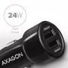 Axagon PWC-5V5 SMART autolaadija 24W, 2x USB-A port, 5V/2.4A + 5V/2.4A