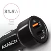 Axagon PWC-QC5 mobiilseadme laadija Mobiiltelefon, Nutitelefon, Tahvelarvuti, Universaalne Must Sigaretisüütaja Kiirlaadimine Auto