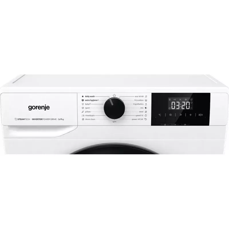 Pesumasin Gorenje W3NGPI72SBS eestlaetav 7 kg, 1200 p/min, LCD, aur, 59,5×43,5 cm, energiaklass B