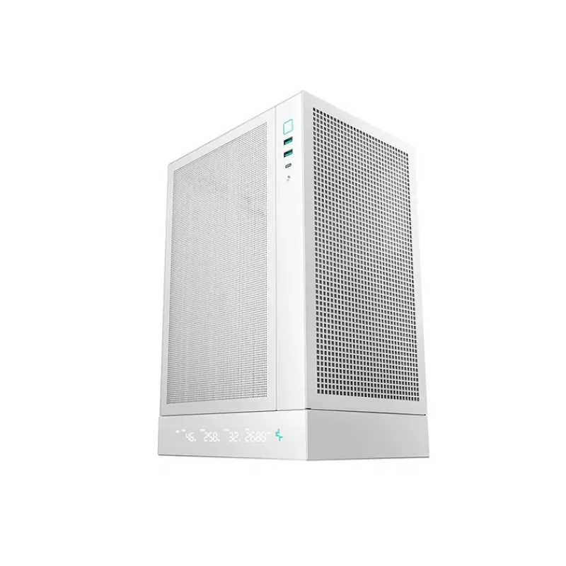 PC korpus DeepCool R-CH170-WHNPI0D-G-1 Torn valge, Mini-ATX, LED ekraan, 305 mm GPU, 172 mm protsessori jahuti