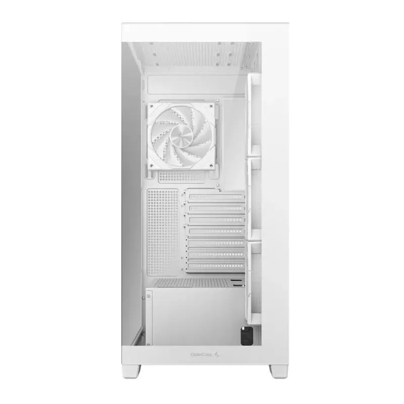 Arvuti korpus DeepCool CG580 4F WH Midi Tower ATX/Micro ATX/ITX, karastatud klaas, 3×120mm + tagumine 120mm ventilaator, valge
