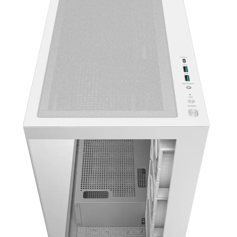 Arvuti korpus DeepCool CG580 4F WH Midi Tower ATX/Micro ATX/ITX, karastatud klaas, 3×120mm + tagumine 120mm ventilaator, valge