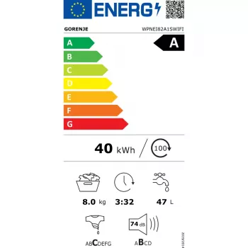 Gorenje WPNEI82A1SWIFI pesumasin Eestlaadiv 8 kg 1200 RPM Valge