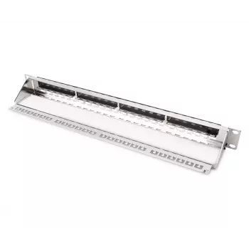 DIGITUS Modulaarne galvaniseeritud patch-paneel – varjestatud 24 pordiga 24 pordiga toorik 1U riiulile paigaldatav must RAL 9005