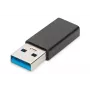 DIGITUS USB USB-C adapter, tüüp A-pesa/isane, 3A, 5GB, 3.0 versioon, must