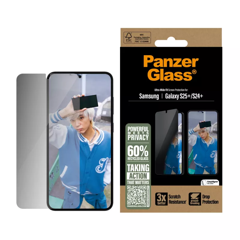 PanzerGlass ® Privaatsusekraanikaitse Samsung Galaxy S25+ | S24+ | Ultra-Wide Fit