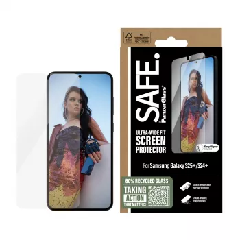 PanzerGlass SAFE. by ® Ekraanikaitse Samsung Galaxy S25+ | S24+ | Ultra-Wide Fit koos EasyAligneriga