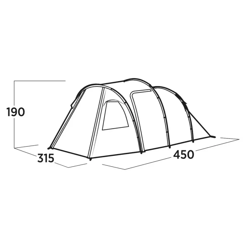 Viiekohaline telk easy camp Hidra 5, roheline — perega telkimine, ühine sisemus, ilmastikukindel
