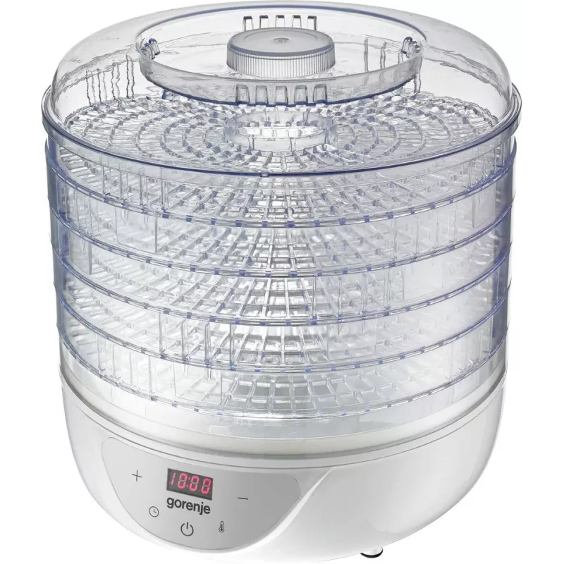 Toidukuivati Gorenje FDK 24 DW — läbipaistev valge, Ø31 cm rest, 240 W, max 70°C