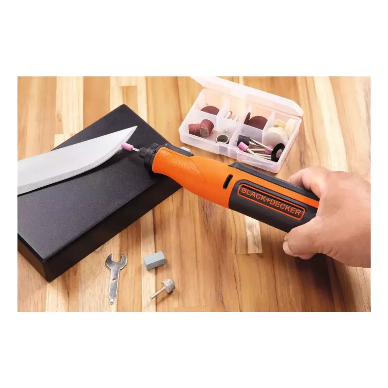 Power engraver Must & Decker BCRT8I-XJ — käsigraveerija, täppis, kerge disain