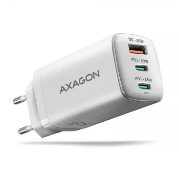 Axagon ACU-DPQ65W PD3.0 & QC4+ 3x VÄLJUNDIT seinälaadija 65W