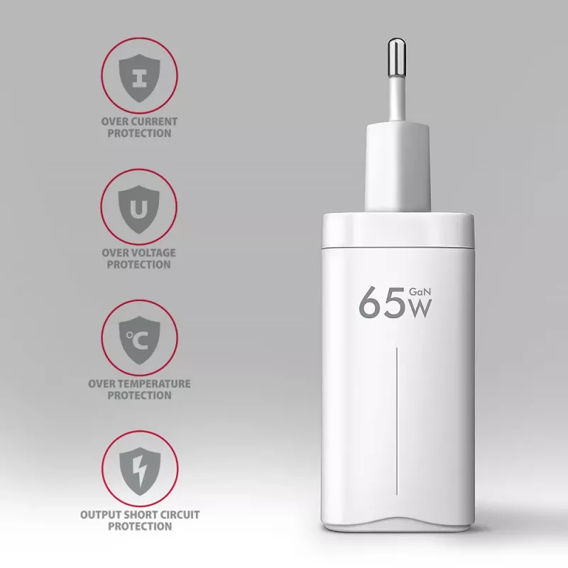 Axagon ACU-DPQ65W PD3.0 & QC4+ 3x VÄLJUNDIT seinälaadija 65W