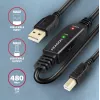 Axagon ADR-210B USB 2.0 A-M -> B-M aktiivne ühendus-/repiterkaabel 10 m