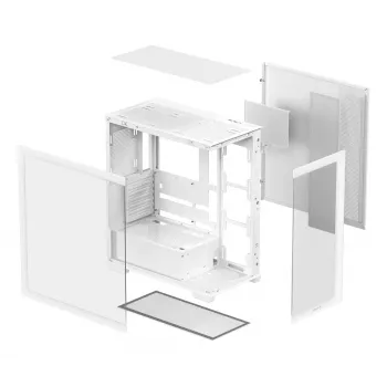 Arvuti korpus DeepCool CG580 WH Valge — ATX/mATX/ITX, karastatud klaas, toetab 120/140 mm ventilaatoreid, 3,5 tolli×2, 2,5 tolli×3, USB 3.2 Gen1