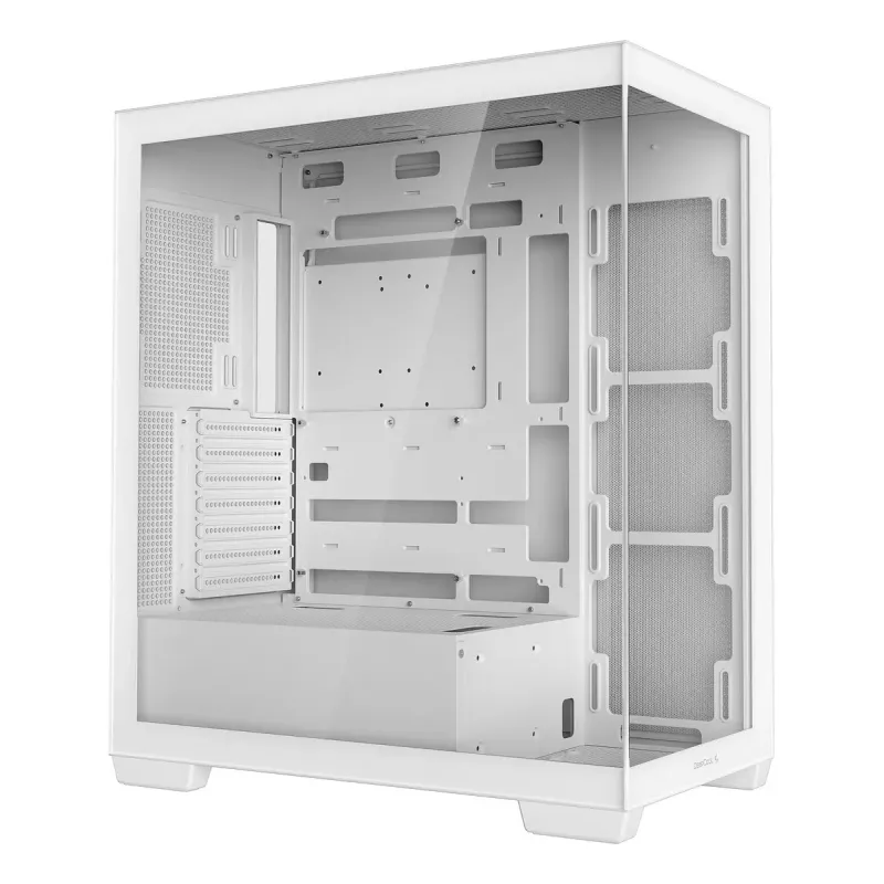Arvuti korpus DeepCool CG580 WH Valge — ATX/mATX/ITX, karastatud klaas, toetab 120/140 mm ventilaatoreid, 3,5 tolli×2, 2,5 tolli×3, USB 3.2 Gen1