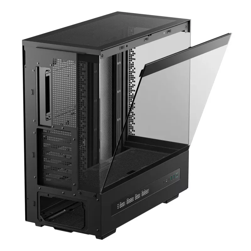Arvutikorpus DeepCool CH690 DIGITAL Torn Must — ATX/Mikro-ATX/Mini-ITX, LCD-ekraan, 3x2,5-tolline + 1x3,5-tolline pesa, kuni 450 mm GPU, 182 mm protsessori jahuti