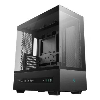 Arvutikorpus DeepCool CH690 DIGITAL Torn Must — ATX/Mikro-ATX/Mini-ITX, LCD-ekraan, 3x2,5-tolline + 1x3,5-tolline pesa, kuni 450 mm GPU, 182 mm protsessori jahuti